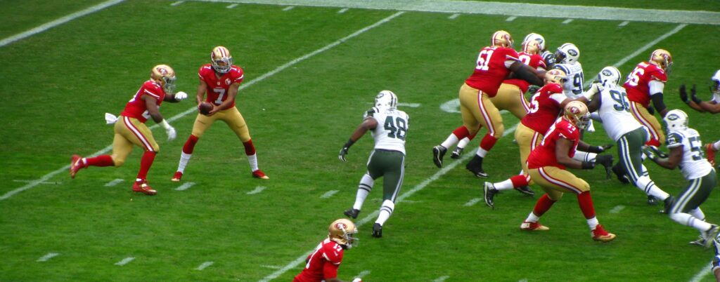 San Francisco 49ers playing in a football game.