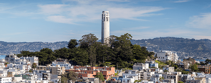 A view of Coit Tower in San Francisco