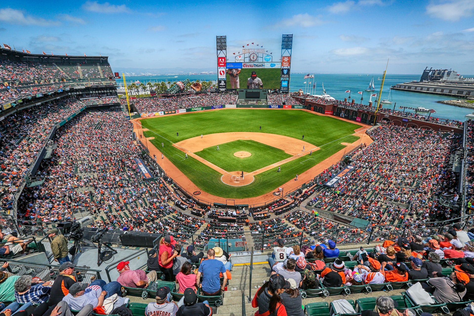 Oracle Park baseball stadium during a game..